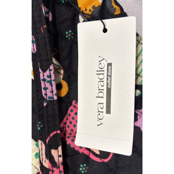 NWT Vera Bradley Herding Cats Purse Large Hipster Bag Quilted Black Adjustable - Picture 11 of 12